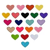 SAVITA 20 Stücke Aufbügeln Von Herzpflastern Aufnäher In Herzform Aufbügeln ügler Bügeleisen Patches Sticker Applikation DIY Herz Muster für T-Shirt Jeans Kleidung Rep