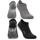 Occulto Yoga SOCKEN für Damen und Herren mit NOPPEN (2-4 Paar), YOGASOCKEN, STOPPERSOCKEN Damen Herren, ANTIRUTSCHSOCKEN Pilates, Yoga 2 Paare | Schwarz-Grau 43-46