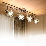 PADMA LED Deckenlampe Küche Schwenkbar Deckenstrahler 4 Flammig im Retro/Vintage 4 x 4W(Glühbirne enthalten) Deckenleuchte Wohnzimmer Warmweiß 3000K 1280 Lumen E14 für Schlafzimmer Büro Flur E