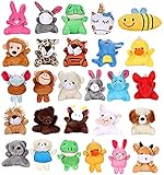 Vamei 27 Stück Plüsch Schlüsselanhänger Kinder Mini Plücschtier Kuscheltier Kleine Tiere Schlüsselring Anhänger Spielzeug Gastgeschenk Party Mitgebsel fü
