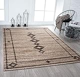 Teppich KURZFLOR Berber ORIENTALISCH PFLEGELEICHT ROBUST NEU Joy BRAUN BEIGE 4345A (200 x 280 cm)