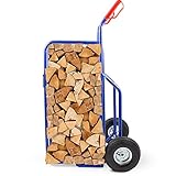 BITUXX® Brennholz Sackkarre Kaminholzkarre Brennholzkarre Holzkarren Holztransporthilfe mit Luftbereifung bis 100kg