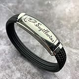 SKLHSIL Sternbild Armband,Sternzeichen Schütze Schmuck Punk Edelstahl Schwarz Silikon Schnitzen Charme Paar Lässigarmband, Mode Einfache Männer Frauen Armbänder Geburtstagsgeschenk