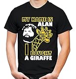 Hangover Giraffe Männer und Herren T-Shirt | Spruch Carlos Kostüm Alan Geschenk (S, Schwarz)