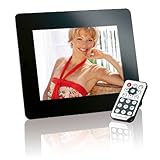 Intenso Mediadirector Digitaler Bilderrahmen (20,3cm (8 Zoll) Display, SD Kartenslot, Video-Function, Fernbedienung) schw