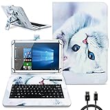 NAmobile Tastatur Hülle QWERTZ Bluetooth kompatibel für Archos T96 WiFi / 3G / Kid Schutzhülle Cover Tablet Tasche 10.5 Case Keyboard kabellos Ultra deutsches Layout, Farben:Motiv 1