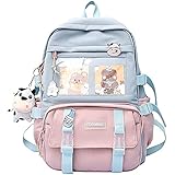 Rucksack Kinder Mädchen Schule wojonifuiliy - Schulrucksack Maedchen Teenager rucksack Daypacks Schultasche Schulranzen für Jungen Mädchen mit Kuhanhänger und Medaille, für S