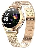 Damen Smartwatch Sport Uhr Fitness Tracker Wasserdicht Pulsmesser Schlaftracker Schrittzähler Kalorienzähler Armband Mädchen Fitnessuhr Armbanduhr Android IOS Sportuhren Smart Watch Roseg