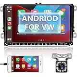 Autoradio Wireless Carplay mit Navi, Autoradio 9 Inch Doppel Din Android 10.0 Bluetooth RüCkfahrkamera Android Auto Car Radio Freisprecheinrichtung USB Touchscreen Bildschirm WiFi/BT/GPS/FM