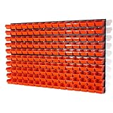 150 Stapelboxen Rot mit wandregal 120 x 80 cm | boxen lager wandplatten wandpaneel werkstatt garag