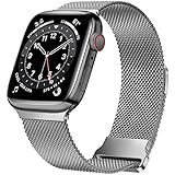 HILIMNY Metallarmband kompatibel mit Apple Watch Armband 42mm 44mm 45mm für Herren Damen, Zweiteiliges Edelstahlgewebe Ersatzarmband für IWatch Serie 7/6/5/4/3/2/1/SE, Space Grau 42/44/45SM