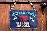 schilderkreis24 – Blechschild Lustiger Spruch “Bitte Nicht stören! Träume. Kassel“ Deko Garage Artikel Sport Verein Geschenkidee Club Weihnachten Eishockey Fan Liebhaber Begeisterte 18x12