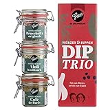 Gepp’s Feinkost Dip Trio Geschenkset I Gewürzmischungen für Dips zu Fleisch, Fisch, Kartoffeln, Gemüse, Pasta | Hergestellt nach eigener Rezeptur | 1 Dip ergibt 10 Portionen (202007)
