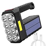 LED-Fackeln, Super Helle Hand-Taschenlampe USB Wiederauf Ladbar/solar Betriebene Hand-Suchscheinwerfer IPX5 Wasserdichtes Outdoor-Camping Taktisches Scheinwerfer Licht Mit 4 Beleuchtungs M