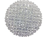 Spirella Duschmatte Anti Rutsch Matte Riverstone antibakteriell rutschfest Rund Ø 57cm - mit Sanitized Hygienefunktion - Transparent - Made in EU
