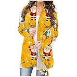 Eaylis Weihnachtsstrickjacke Langarm Cardigan Damen Strickmantel Strickjacke Sweater Elegant Manschette Sweatshirt Langen Mantel Tops Outwear Casual Pulli Sweater Jacke Offen Pulllover Herbst W