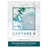 CAPTURE X Photo Lustre, 300g/m², A4, Sample Pack, 5 Blatt - elegante Prägung - ideale Kontraste - Fine Art Pap