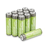 Amazon Basics – AA-Batterien mit hoher Kapazität, wiederaufladbar, 2400 mAh, 12 Stück, vorg