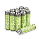 Amazon Basics – AA-Batterien mit hoher Kapazität, wiederaufladbar, 2400 mAh, 12 Stück, vorg