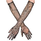 Boland 74543 - Handschuhe Ellenbogen Spiderweb, Schwarz, Damen Erwachsene, 100% Polyester, Hexen, Spinnen, Halloween, Karneval, Mottoparty, Zubehör,