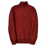 Zaiyi Herren Pullover Strickwaren Warme Winter Rollkragen Pullover Wolle Liner Dicker Schnee Stehkragen Männliche Pullover 296-1 red 7XL