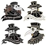 VALICLUD 4 Stück Halloween Brosche Pin Krähe Rabe Brosche Gothic Emaille Brosche Pin Kleidung Accessoire für Cosplay Party Männer Halloween Erwachsenen Schw