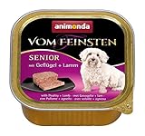 animonda Vom Feinsten Senior Hundefutter, Nassfutter für ältere Hunde ab 7 Jahren, mit Geflügel + Lamm, 22 x 150 g