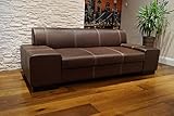 Quattro Meble Echtleder 2,5 Sitzer Sofa London Breite 220cm Ledersofa Echt Leder Couch große Farbauswahl !!!