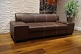 Quattro Meble Echtleder 2,5 Sitzer Sofa London Breite 220cm Ledersofa Echt Leder Couch große Farbauswahl !!!
