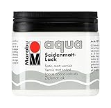 Marabu 11370075000 - Farbloser aqua Seidenmattlack, transparent 500 ml Dose, seidenmatter Acryl-Lack auf Wasserbasis, für Hobby und Freizeit, zum Lackieren vieler Bastelarbeiten und M
