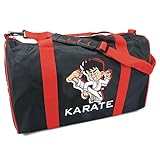 BAY® Sporttasche KARATE, KINDER KIDS small klein Tasche, Trainingstasche, Taschen Bag, schwarz rot, Trainingstaschen Sporttaschen mit Schrift Aufschrift Druck Schriftzug Kampfsport B