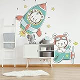 DecoNest Wandaufkleber Fliegende Bären 50X100 cm - Aufkleber für Kinder Kleb