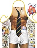 Buisness Mann Motiv Kochschürze sexy Männerkörper Krawatte Schürze : Businessman -- Themenschürze mit Minischürze für F