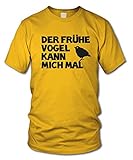 shirtloge - DER FRÜHE Vogel KANN Mich MAL. - Kult T-Shirt - Gelb - Größe XXL