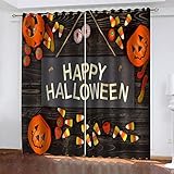 RGDFBG Blickdicht für Wohnzimmer Vorhang Cartoon-Halloween-Druck 132X214cm 2er Set Vorhang mit Ösen Polyester Ösenschal Transparent Wohnzimmer Luftig Dekoschal für Schlafzimmer G