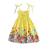 SHWPAKFA Floral Bohemian Strand Träger Sommerkleid Fee Sling Kleid für Mädchen Kleidung Urlaub Outfit, C Belgien, 140