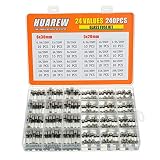 HUAREW 24 Werte 240 Stück Schnell schmelzen Glas sicherungen 250 V Spannung 5x20 mm 0,5 1 1,6 2 3 4 5 6,3 8 10 15 20 A 6x30 mm 0,5 1 2 3 4 5 6 7 8 10 15 20 A ampere Klassifizierungs k