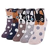 Damen-Socken aus Baumwolle, lustige Tierliebhaber, Geschenk, Multipack für Frauen, Größe 34-39