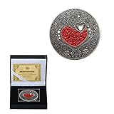 Liebe Süße Worte Herzförmig Diamant Nickel-Mono. Sammlung Prozess Liebhaber Rote Herzmünze Gedenkmünze Rost/Silber/R