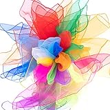 Mister M | 20 Stücke Bunte Chiffontücher | 60x60cm Tanztücher | Motorik u. Rhythmik | Zaubertücher in 10 sensorisches Spiel u. Kaskadenjonglage | Inkl. Online-V