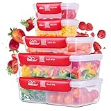 BayerVillage® Frischhaltedosen mit QR Code | Vorratsdosen Set | Luftdicht & temperaturbeständig | Kühlschrank Organizer für systematische Lebensmittel Aufbewahrung 5er S