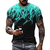 Kurzarm Herren Casual T-Shirt Sommer Kreative Elemente 3D Druck Kurzarm T-Shirt Modetrend Large Size Casual T-Shirt Rundhals Loose Fit Muskulösesshirt TTA4-17 XL