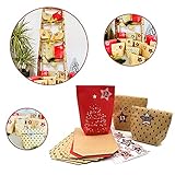 Oblique Unique® DIY Adventskalender Set - 24 Tüten + 24 Zahlen Sticker Aufkleber für Weihnachten Advent Deko Basteln (Sterne)