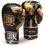 Leone 1947 Muay Thai Boxhandschuhe, Schwarz, 10 U