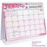 Kleiner Tischkalender 2021–2022, 22,9 x 29,7 cm, Stehtischkalender, 16 Monate, Desktop-Pad-Kalender, September 2021–Dezember 2022, Tagesplaner, Organizer mit To-Do-Liste, linierten Blöcken, 2022