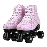 Rollschuhe Rollschuhschuhe Skating Rutsche Inline-Schlittschuhe Rollen Sneakers Training Scrub-Zeile for Erwachsene (Color : Pink B, Shoe Size : 41)