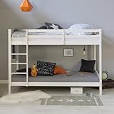 Homestyle4u 1431, Etagenbett für Kinder inkl. Lattenrost, Kinderbett 90x200 weiß, H