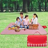 Ausbond Picknickdecke Wasserdicht 200x200 cm Waschbar Stranddecke Campingdecke Isoliert XXL Outdoordecke Faltbar Strandmatte mit Tragegriff Tasche für Picknick Wandern Camping Strand Reisen Park