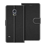 COODIO Handyhülle für Samsung Galaxy S5 Mini Handy Hülle, Samsung Galaxy S5 Mini Hülle Leder Handytasche für Samsung Galaxy S5 Mini Klapphülle Tasche, Schw