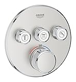 GROHE Grohtherm SmartControl | Brause-und Duschsysteme - Thermostat mit 3 Absperrventilen | supersteel | 29121DC0